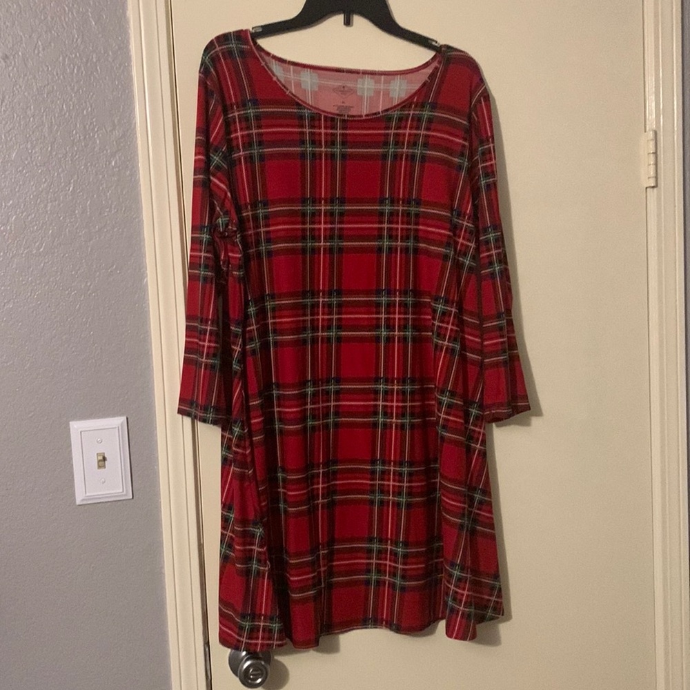 Plaid tunic/shirt dress from Kohl’s. XL fall winter